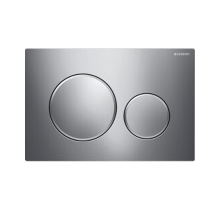 Geberit | Sigma20 | Bedieningsplaat | 2-toets spoeling | Frontbediening voor toilet | 24.6x16.4cm | Chroom/matchroom