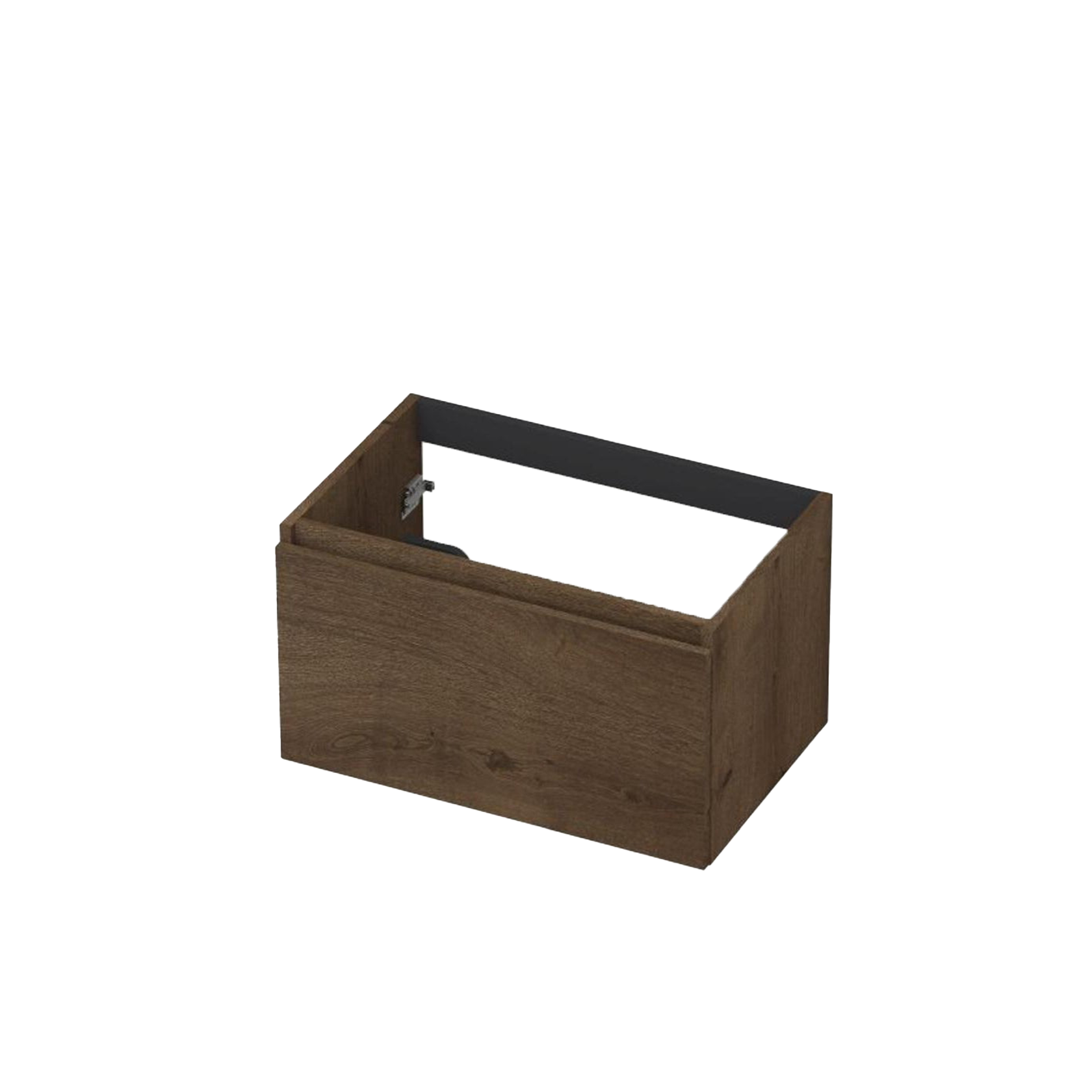 INK | Fineer | Wastafelonderkast | 70x45x40cm | Met 1 lade | Greep loos | Houten keerlijst | MDF Fineer Chocolate