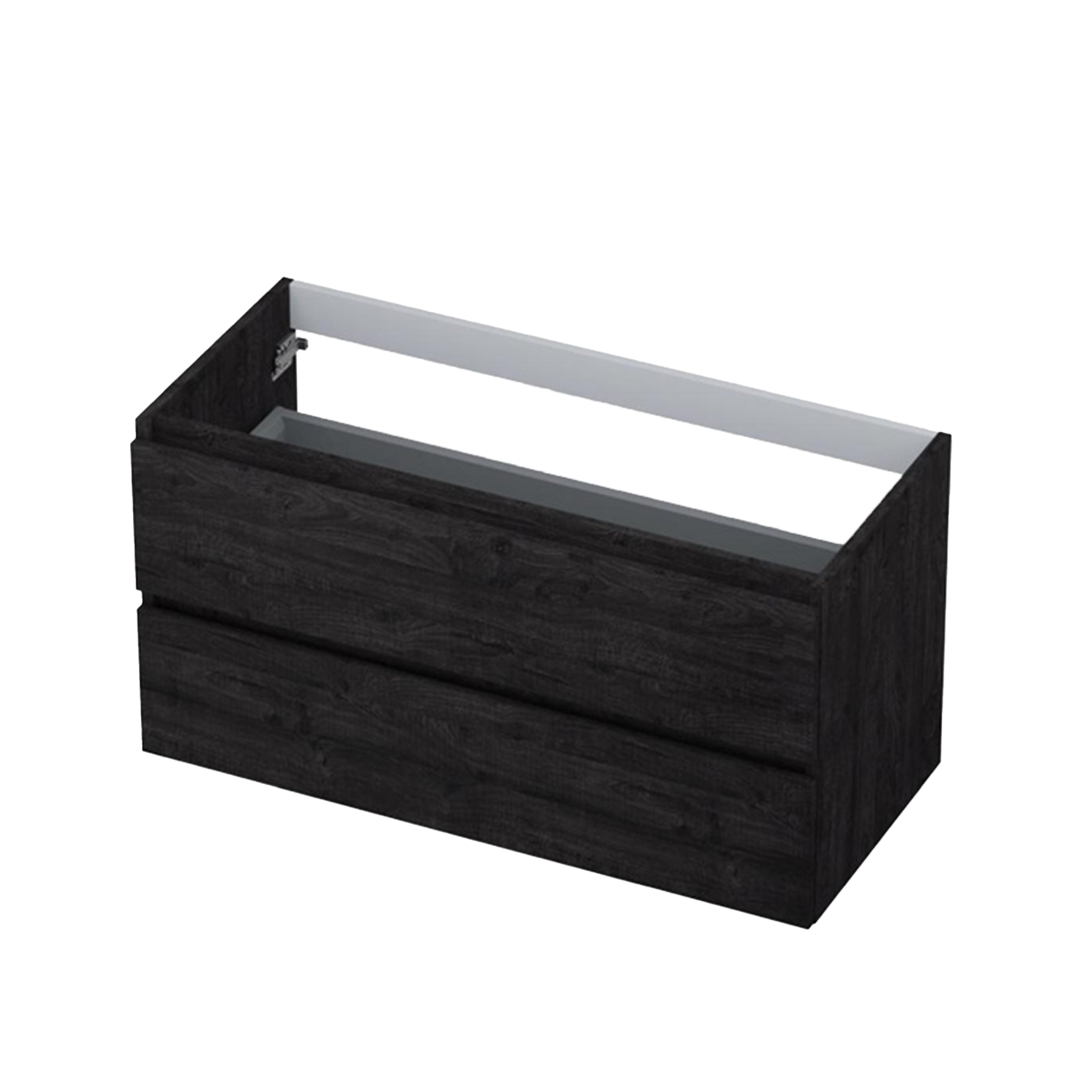 INK | Wastafelonderkast | Houten keerlijst | Met 2 laden | Houtskool Eiken | 100x40cm