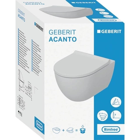 Geberit | Acanto | Wandclosetpack | Diepspoel | Turboflush | 36x53cm | Softclosetzitting | Quick-release | Wit