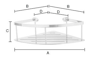 Smedbo | Sideline | Douchemand | 20x7cm | Ophangen | Massief Messing Chroom