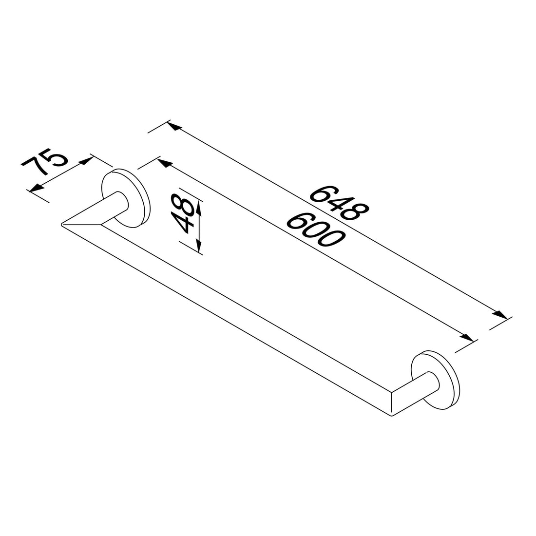 Geesa | Nemox | Handdoekrek | 64.8cm | Zwart Metaal Geborsteld