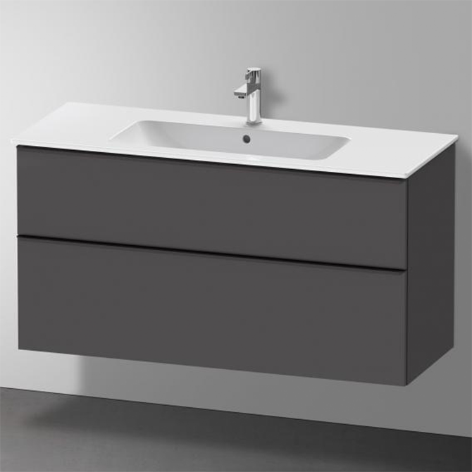 Duravit | D-Neo | Wastafelonderbouw | hangend | 121x46,2x62,5cm | met 2 lades | Grafiet Mat Decor