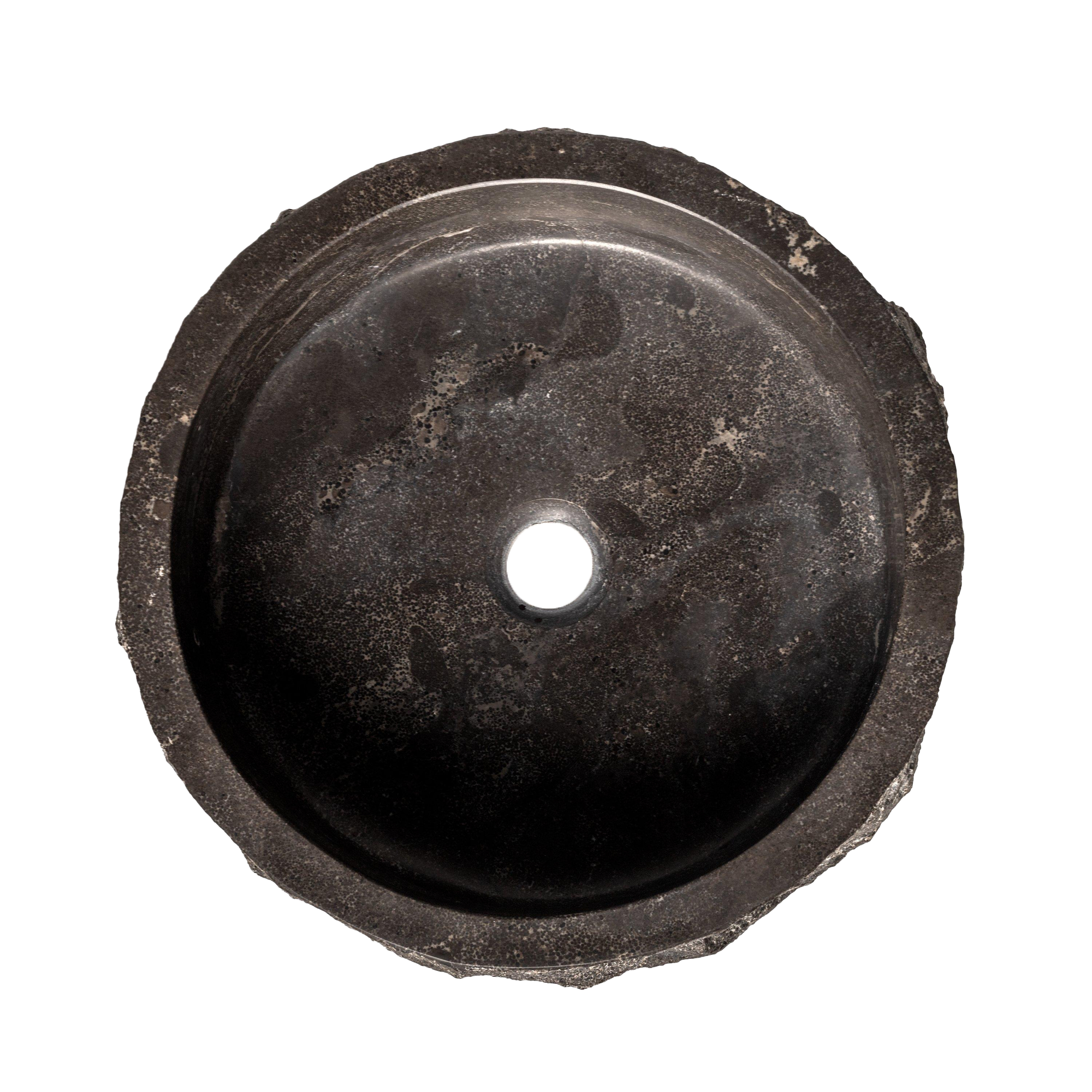 Dolphin | Raw | Waskom | Rond | Hamerslag | 40x12 cm | Hardsteen gezoet