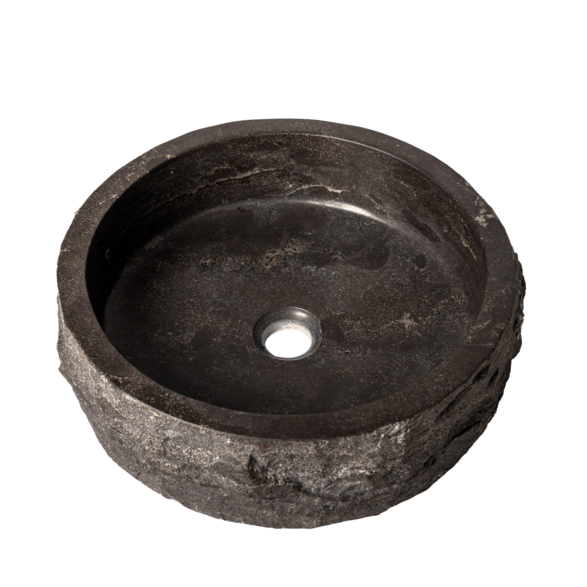 Dolphin | Raw | Waskom | Rond | Hamerslag | 40x12 cm | Hardsteen gezoet