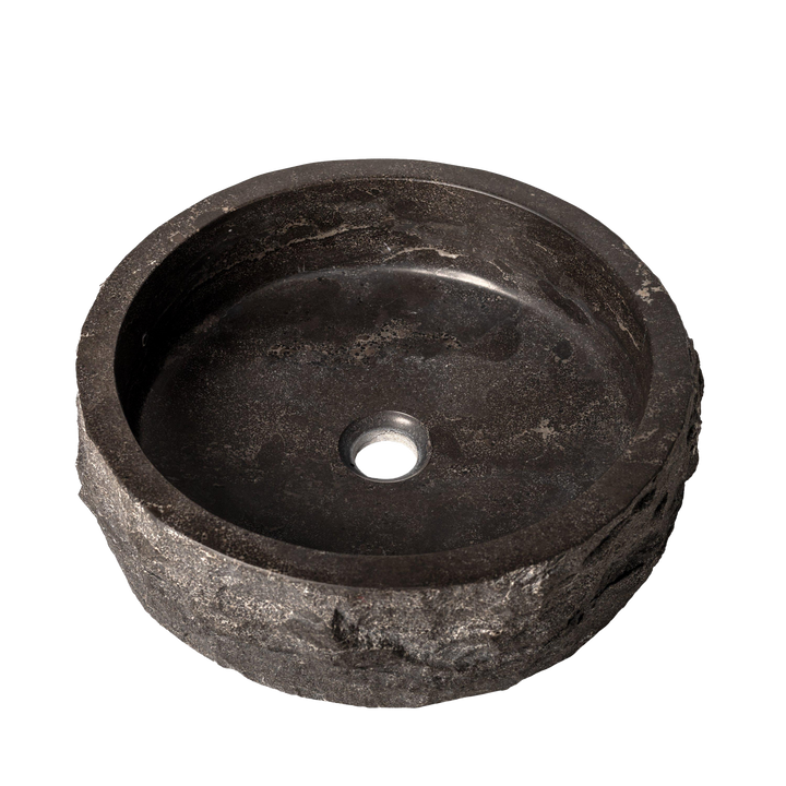 Dolphin | Raw | Waskom | Rond | Hamerslag | 40x12 cm | Hardsteen gezoet