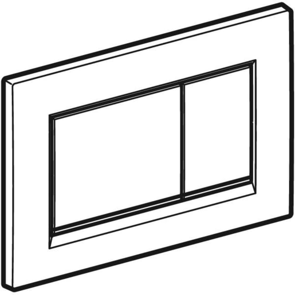 Geberit Sigma20 Square bedieningsplaat kunststof - glans wit - stroken chroom