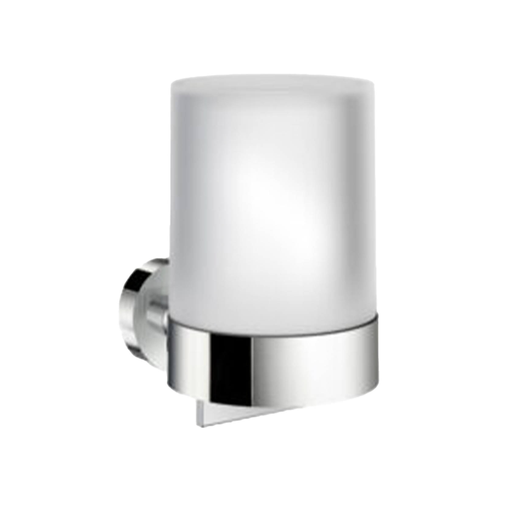 Smedbo | Home | Zeepdispenser | 10.5x12x10.5cm | Zelfklevend en boren | Massief Messing Chroom | Mat glas