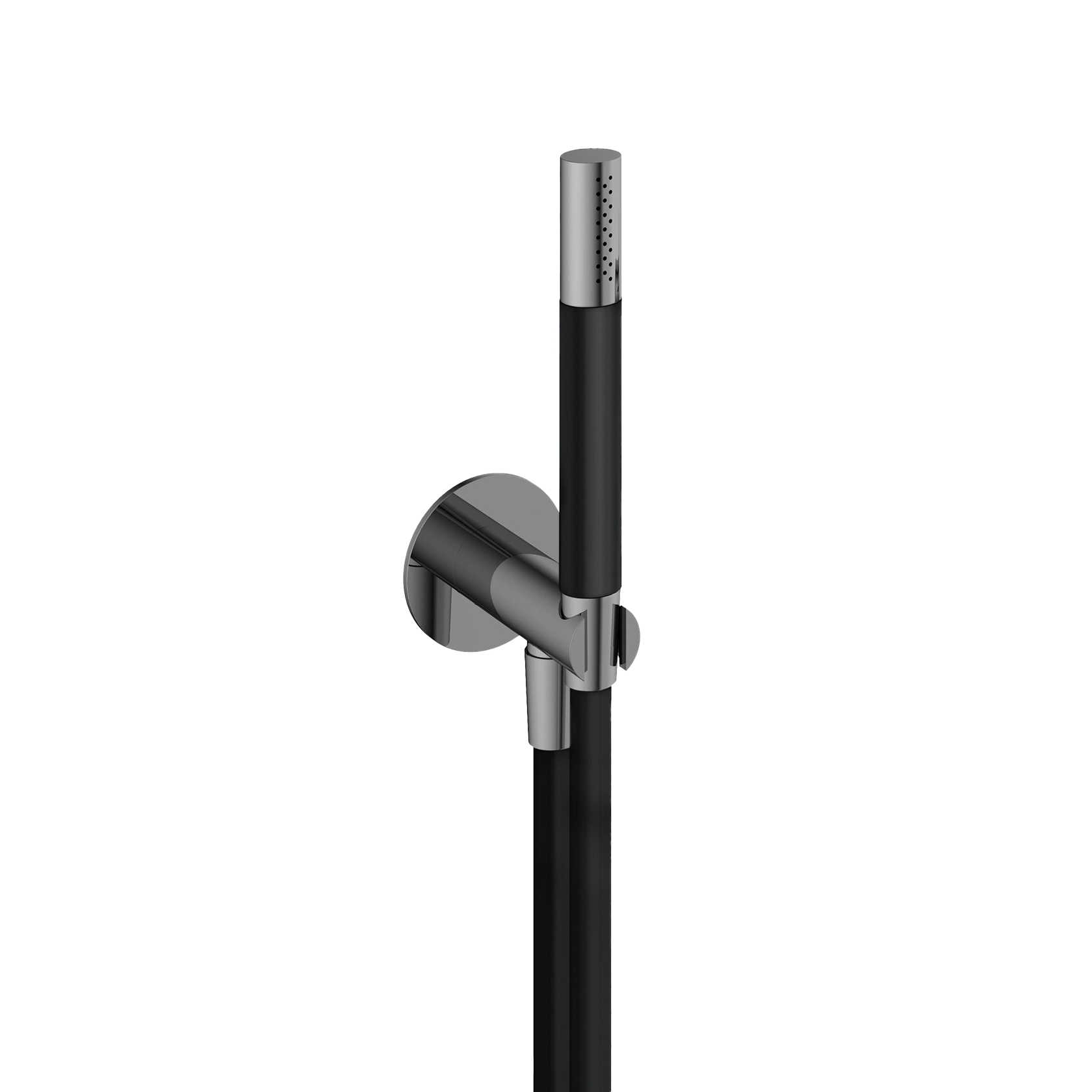 Hotbath | Cobber | M440 | Staafhanddouche | Met wandsteun en uitlaat en doucheslang | 150cm | Zwart chroom