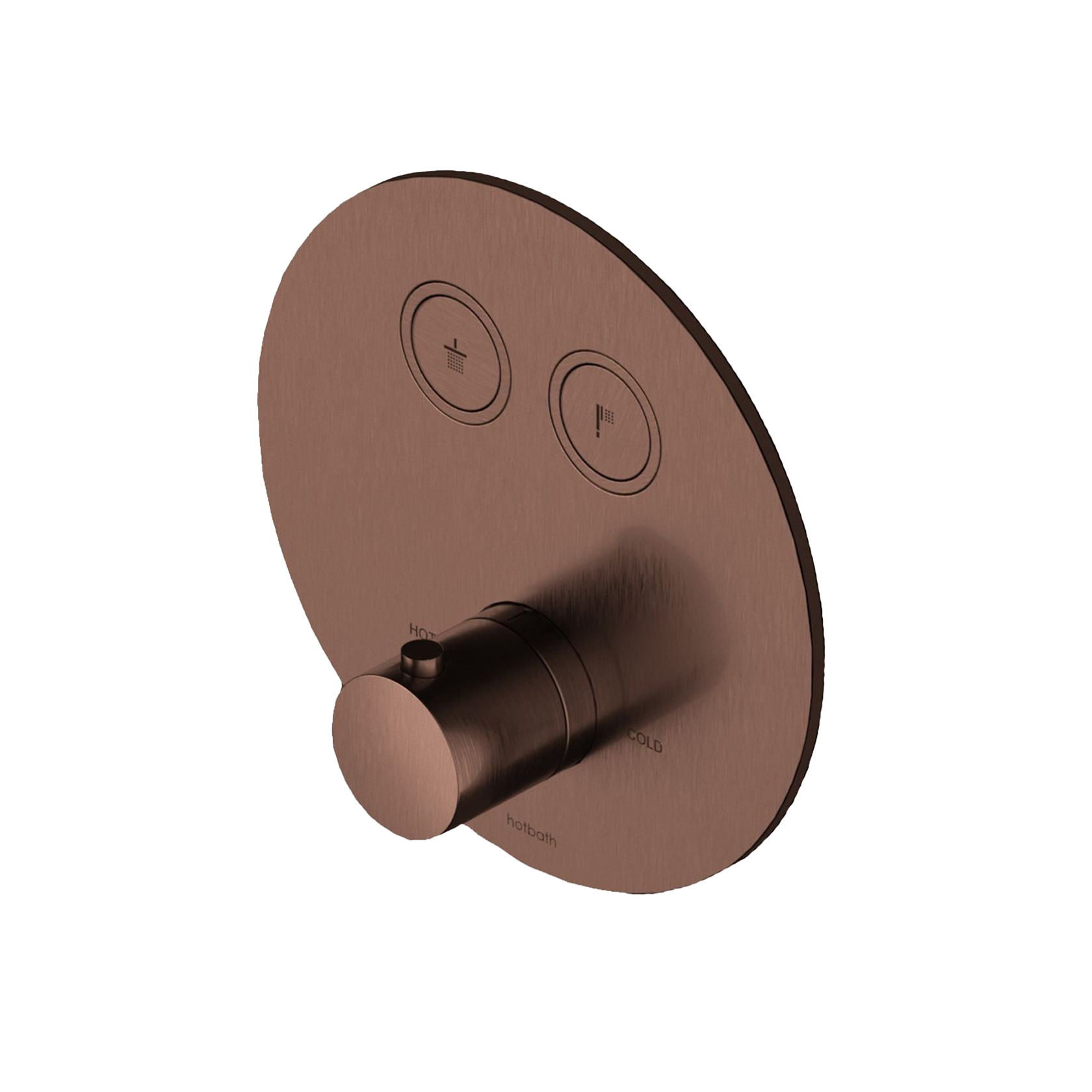 Hotbath | Cobber | Inbouwthermostaat met 2 pushbuttons | Rond | Geborsteld Koper PVD