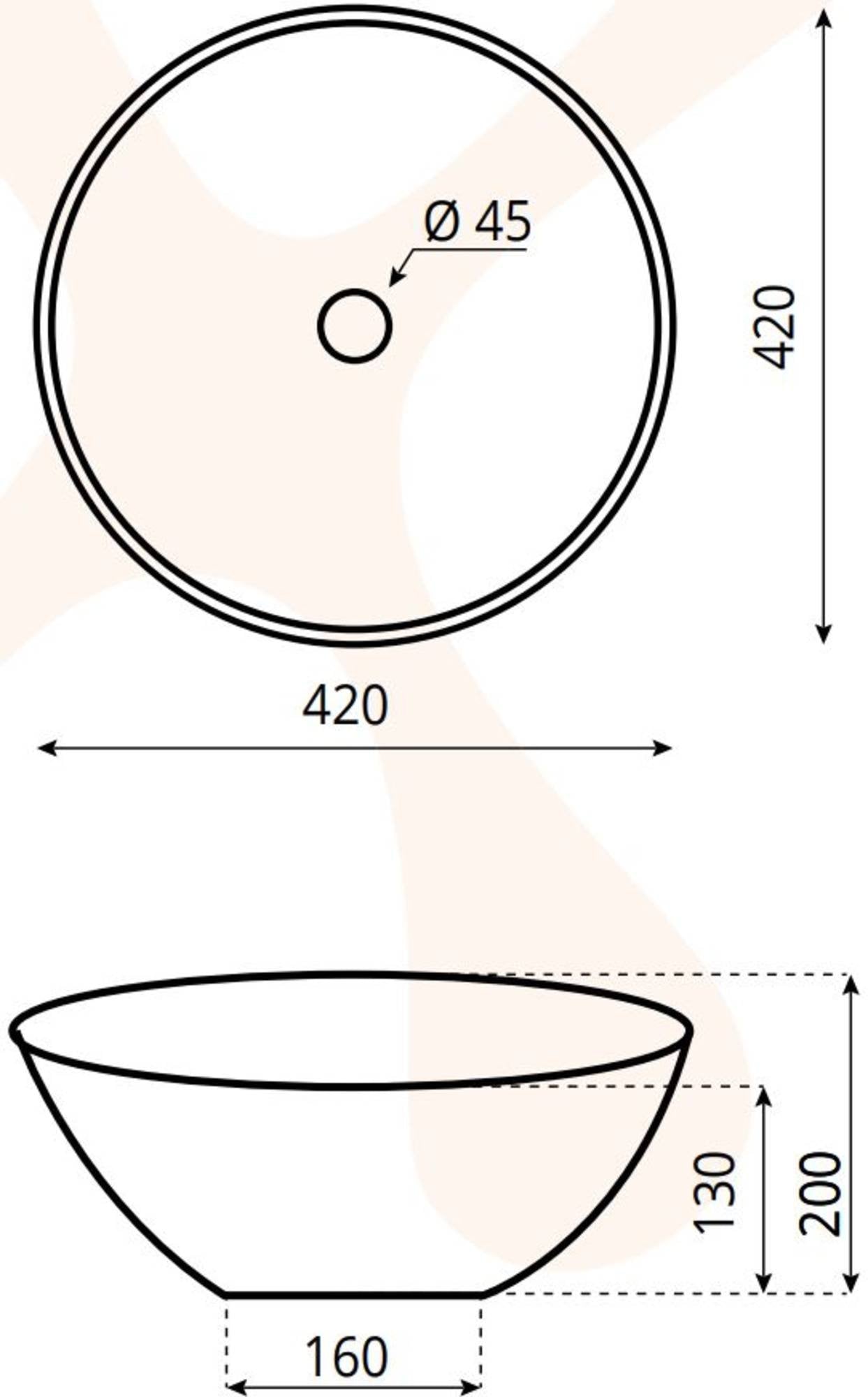 LoooX | Stone Low | Waskom | Ø 42cm | Black