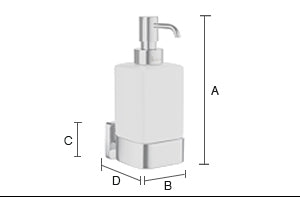 Smedbo | Ice SoftCube | Zeepdispenser | 6.3x18x8.8cm | Zelfklevend en boren | Massief messing | Chroom/Porselein