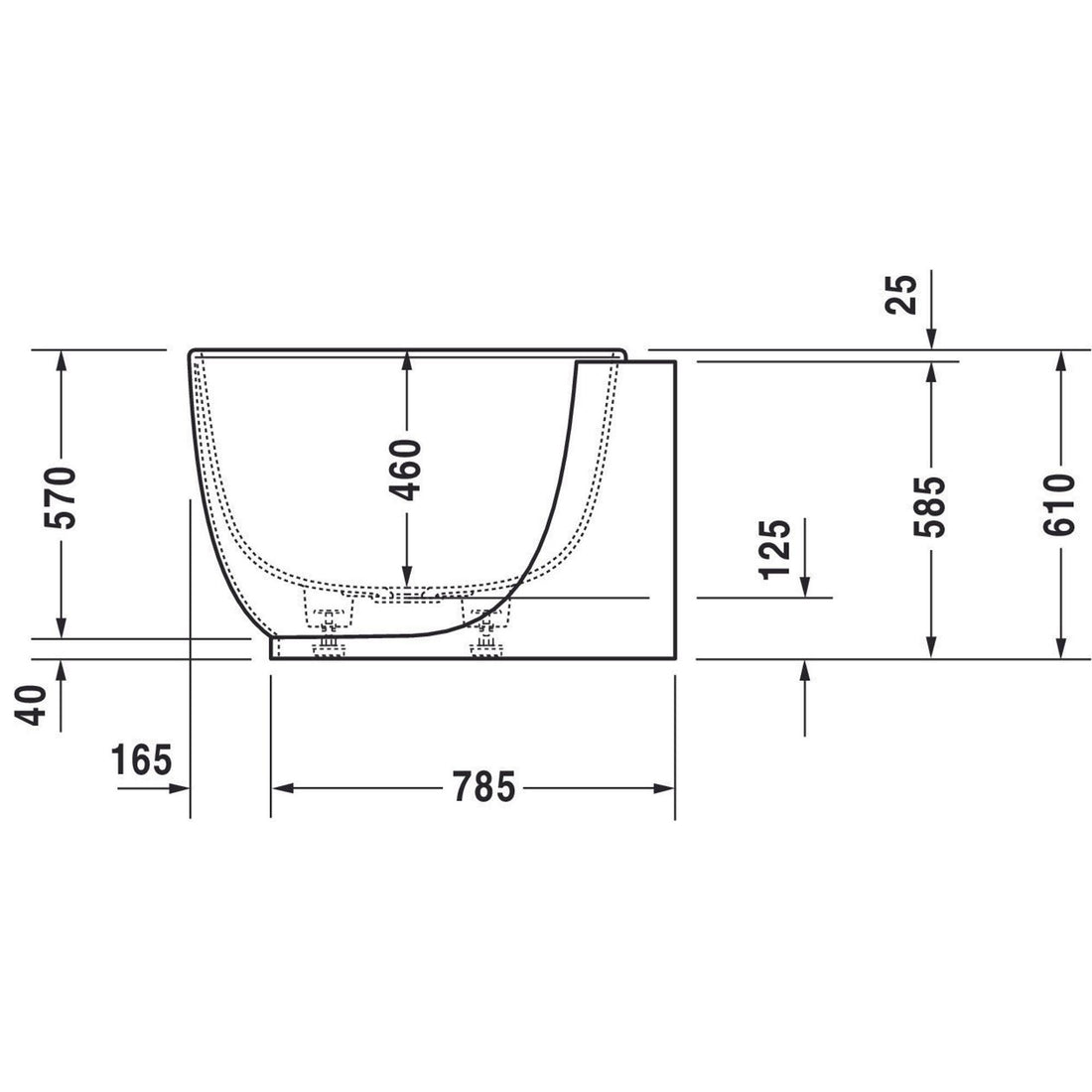 Duravit | Luv | Half vrijstaand | Bad | 180x95cm | Matwit