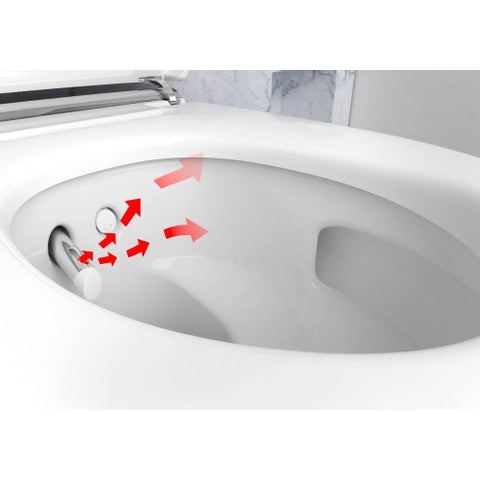 Geberit | AquaClean | Mera | Comfort | Douche-WC |&nbsp; Met geurafzuiging en warme luchtdroging | Met ladydouche en Softclosezitting | Glanswit