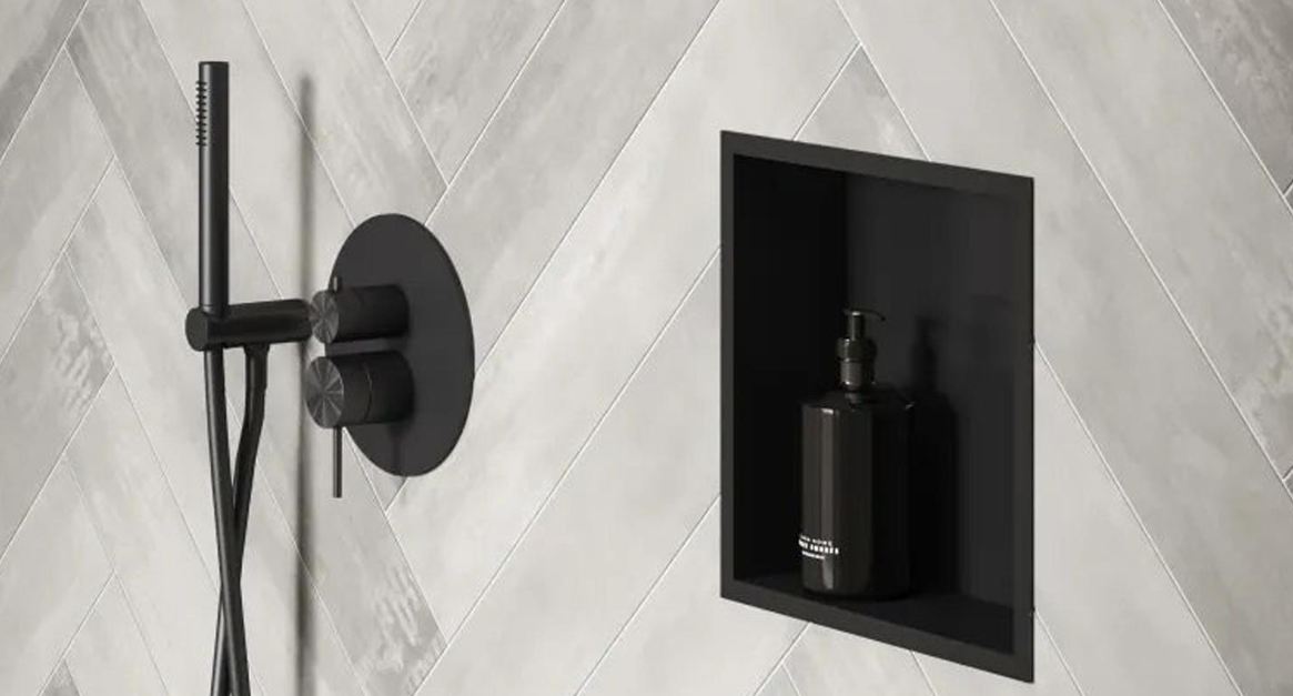 LoooX | Box | Nis | 30x30x7cm | Inbouw met flens | Matzwart