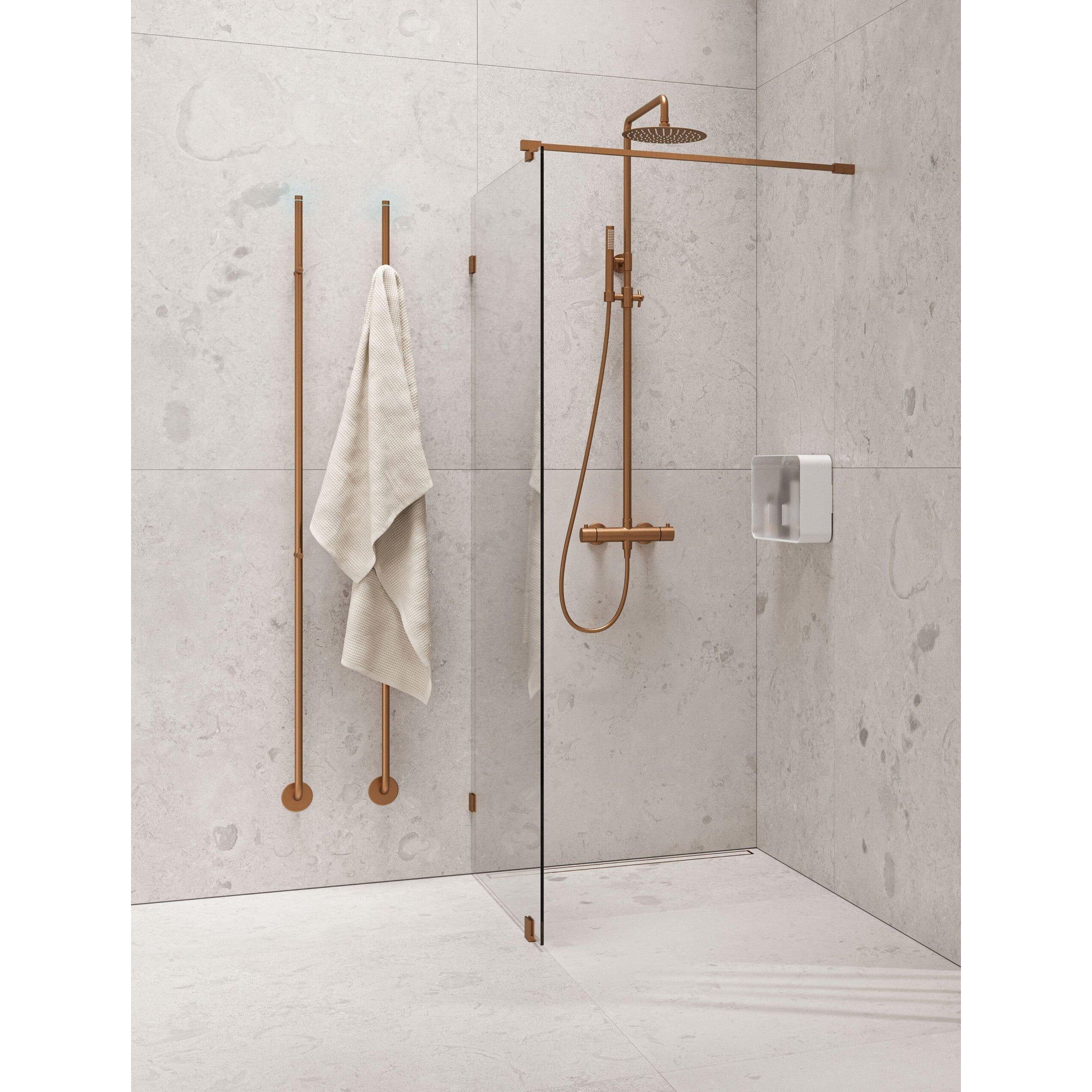 Instamat | Jay | Elektrische handdoekradiator | 172cm hoog | 29Watt | Geborsteld Brons