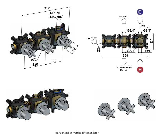 hotbath-chap-c7009ext-afbouwdeel-voor-inbouw-thermostaat-2-stopkranen-technische-tekening