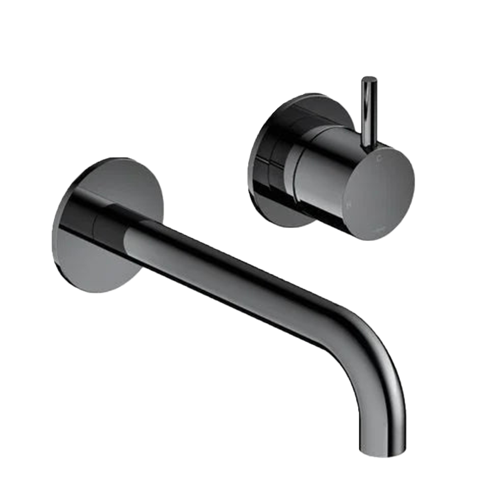 Hotbath | Cobber | Inbouw wastafelmengkraan | Met 25 cm uitloop | Zwart chroom