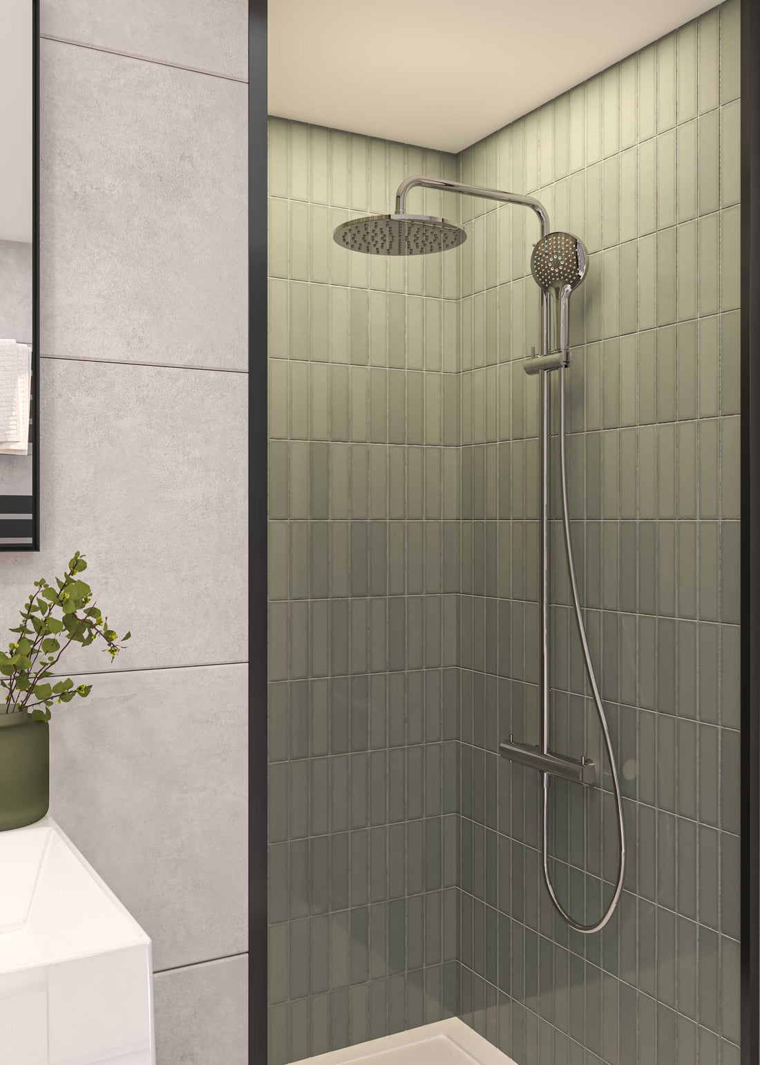 May opbouw regendoucheset - 25cm - 3-standen handdouche - chroom
