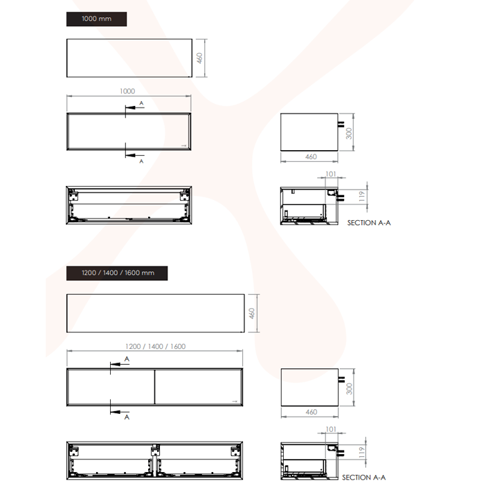 LoooX | Wood Collection | Wood wastafelonderbouw | Met 2 laden | 120x30x46cm | Eiken Old grey