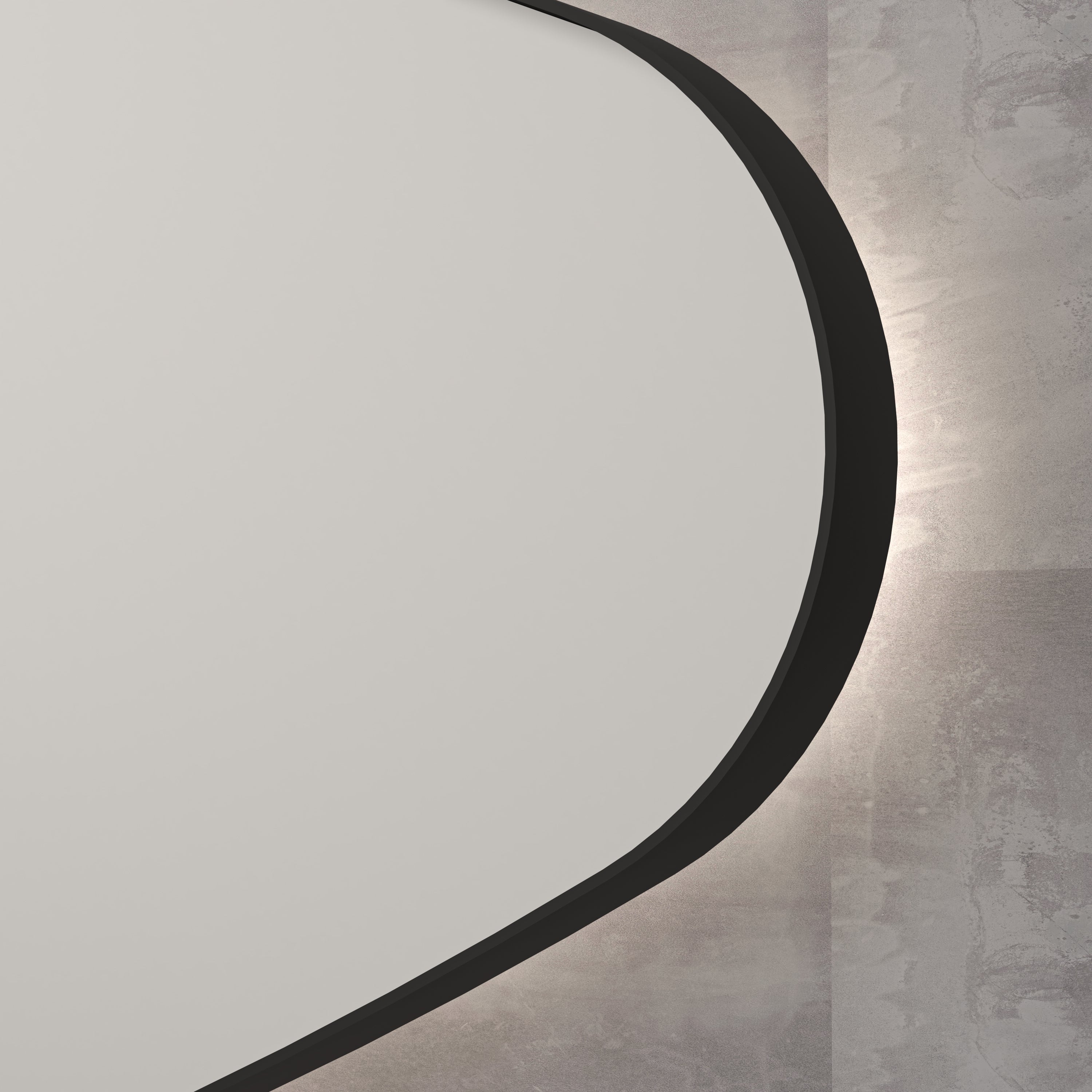 INK | SP23 | Badkamerspiegel | 120x70cm | Op frame met indirecte LED rondom | Linker versie | Matzwart