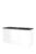 Proline Elegant badmeubel met hardsteen wastafel met 2 kraangaten en onderkast 4 laden a-symmetrisch – Glans wit – 120×46 cm