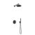 Hotbath Cobber IBS20A Regendoucheset inbouw – 35cm wandarm – 20cm ronde hoofddouche – staafhanddouche – mat zwart